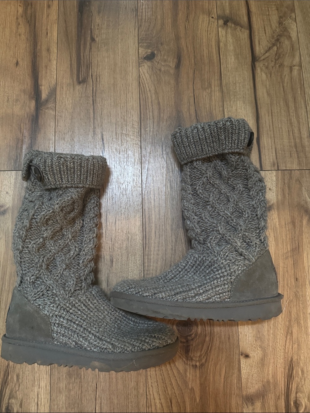 UGG Gray Knit Boots little girls size 13